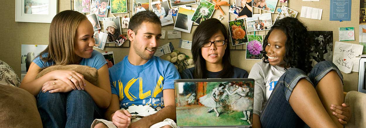 Students Studying together in dorms at UCLA